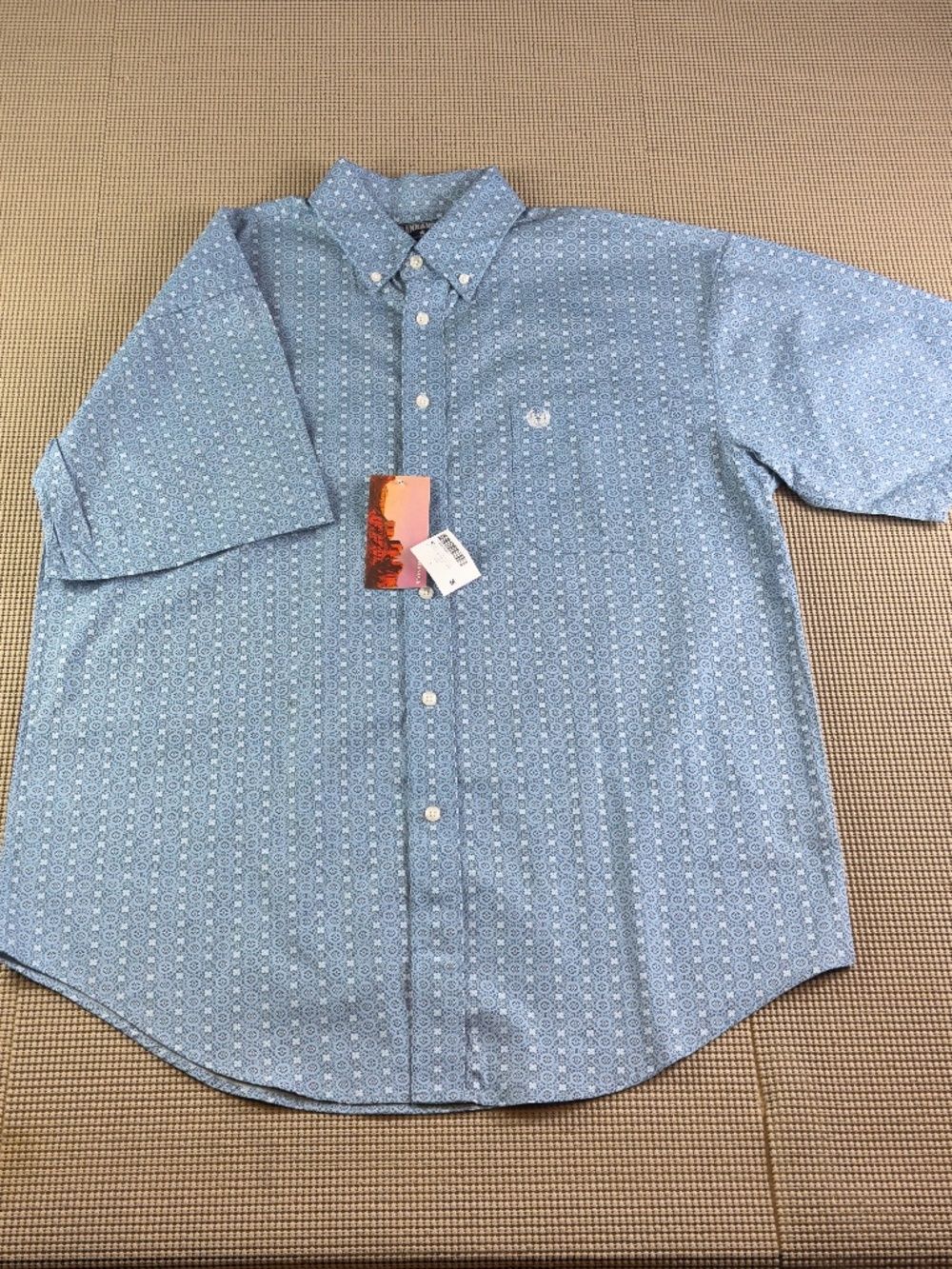 PANHANDLE bohemian western mens casual button down short sleeve size M